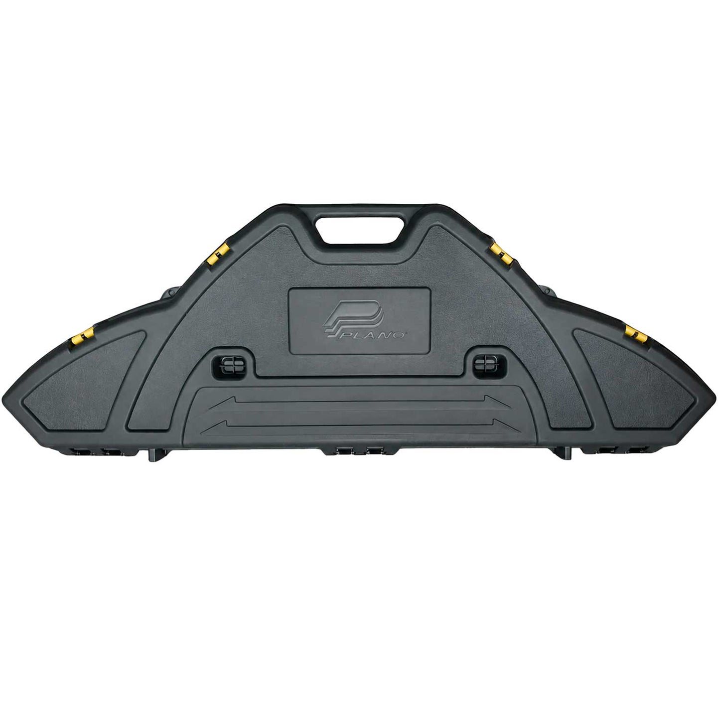 Se muestra estuche para arcos Plano en vista frontal cerrado, donde se aprecian sus 4 broches de seguridad, su estructura resistente y su diseño práctico para guardar y transportar arcos juveniles.