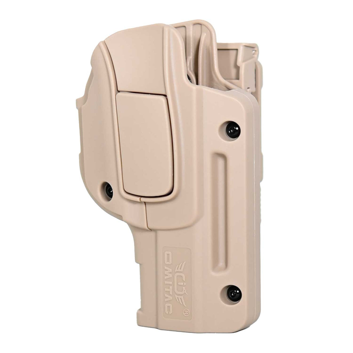 Se muestra la FUNDA PARA PISTOLA GLOCK 17 de cerca para observar el mecanismo de retención y bloqueo.