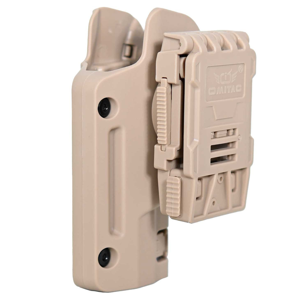 Se muestra la FUNDA PARA PISTOLA GLOCK 17 desde la parte trasera para apreciar el sistema de sujeción al cinturón.