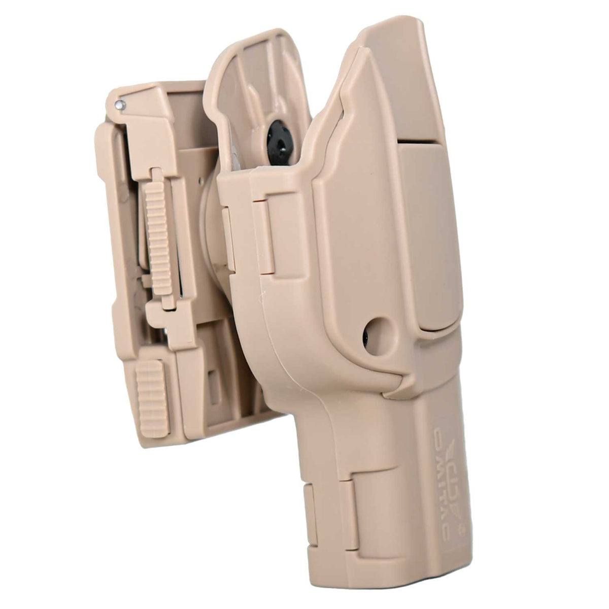 Se muestra la FUNDA PARA PISTOLA GLOCK 17 con detalle del ajuste alrededor del arma y su sistema de retención.