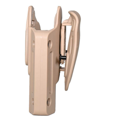 Se muestra la FUNDA PARA PISTOLA GLOCK 17 de perfil para apreciar su diseño y estructura.