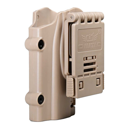 Se muestra la FUNDA PARA PISTOLA PX4 de cerca para observar el mecanismo de retención y bloqueo.