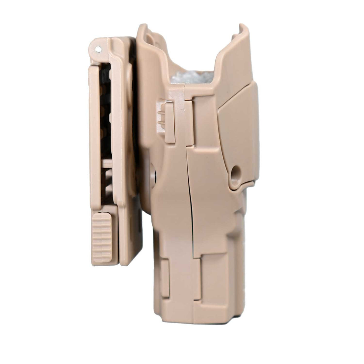 Se muestra la FUNDA PARA PISTOLA PX4 desde un ángulo lateral para apreciar su forma y profundidad.