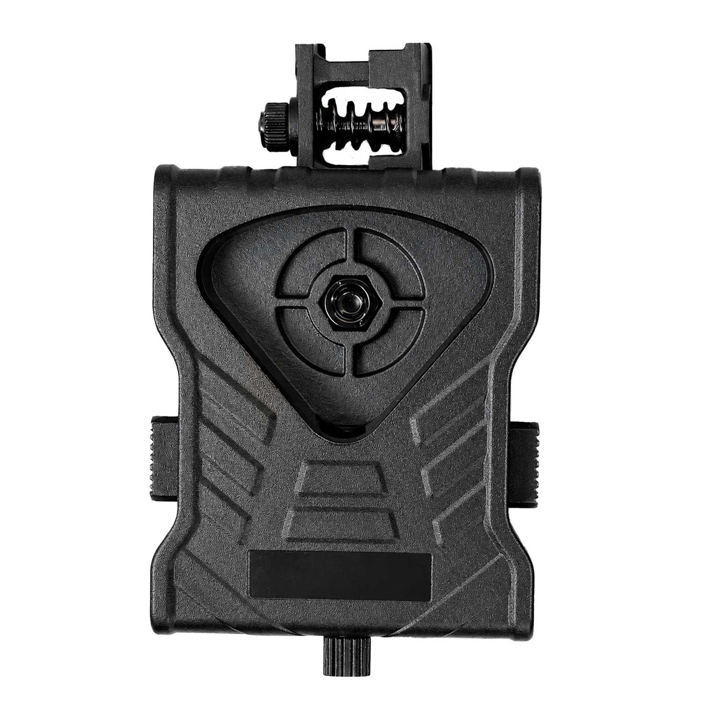 Porta linterna CYTAC se muestra desde la parte trasera, donde se aprecia el ajuste compatible con cinturones de hasta 6 cm de ancho.