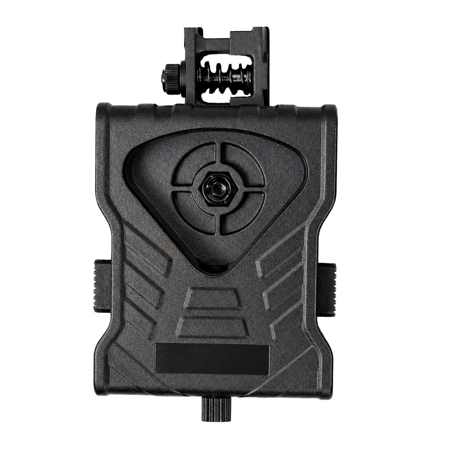 Porta linterna CYTAC se muestra desde la parte trasera, donde se aprecia el ajuste compatible con cinturones de hasta 6 cm de ancho.