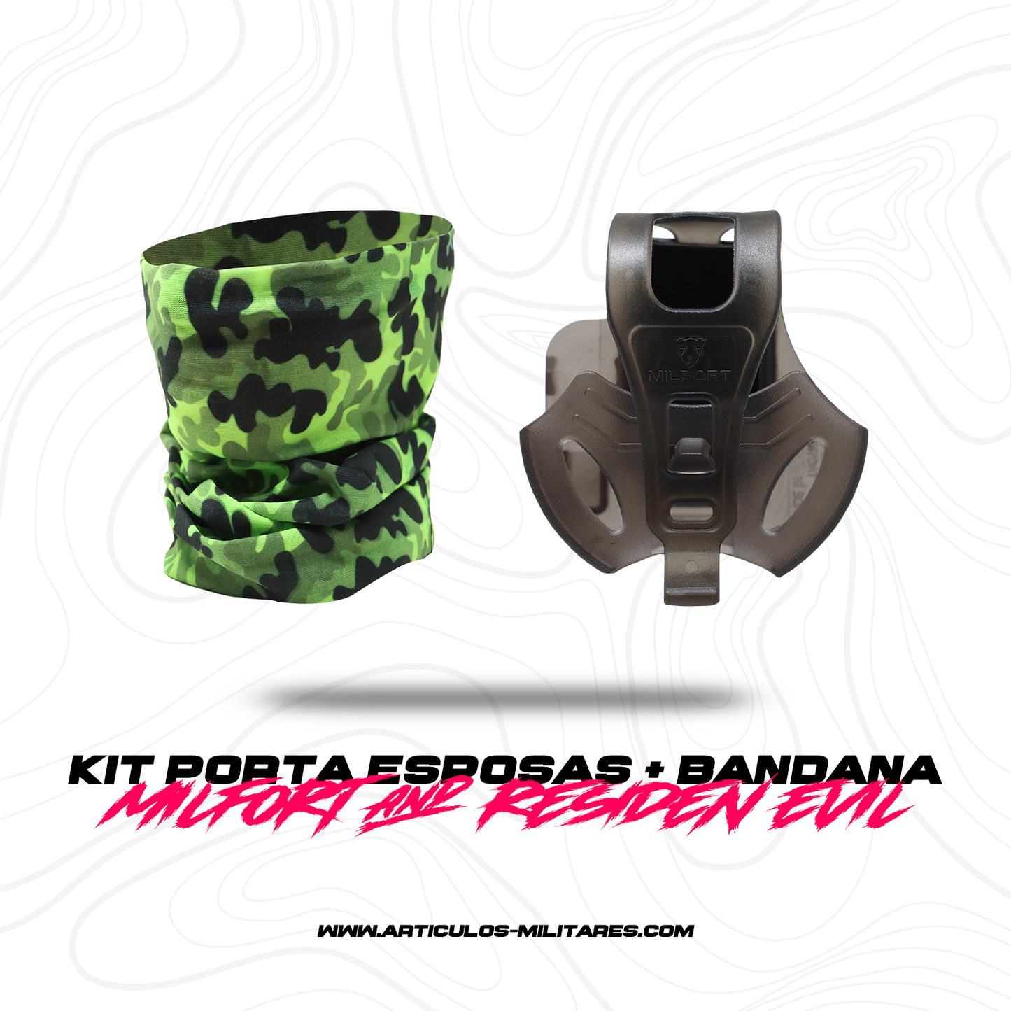 Funda Porta Esposas Humo Con Bandana KIT MILFORT