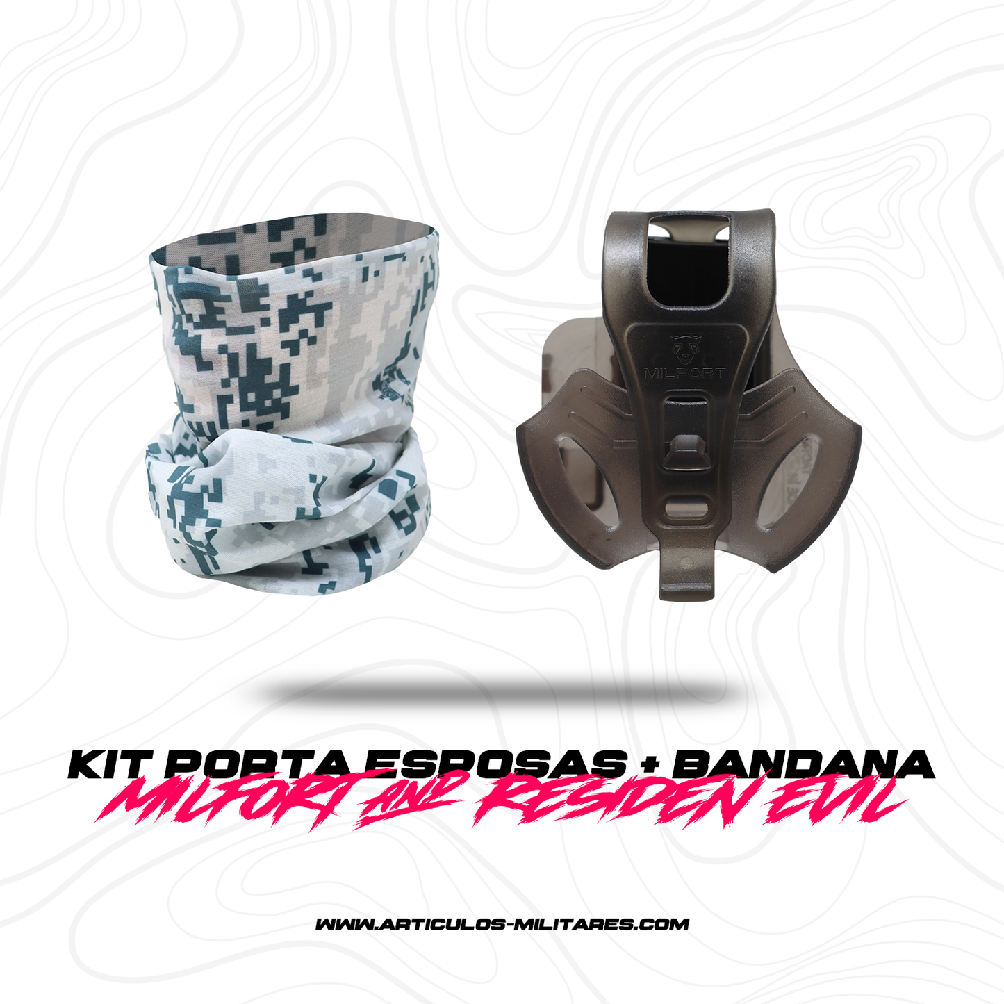 Funda Porta Esposas Humo Con Bandana KIT MILFORT