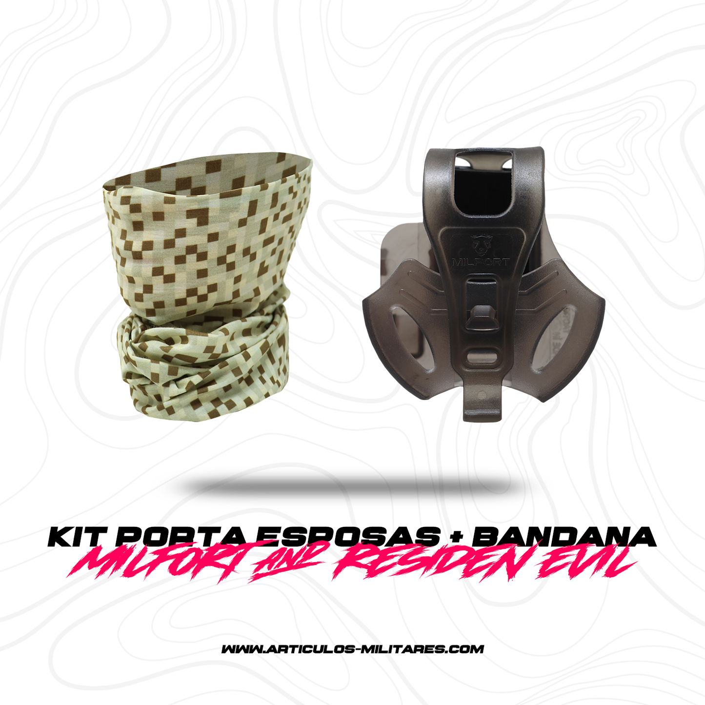 Funda Porta Esposas Humo Con Bandana KIT MILFORT