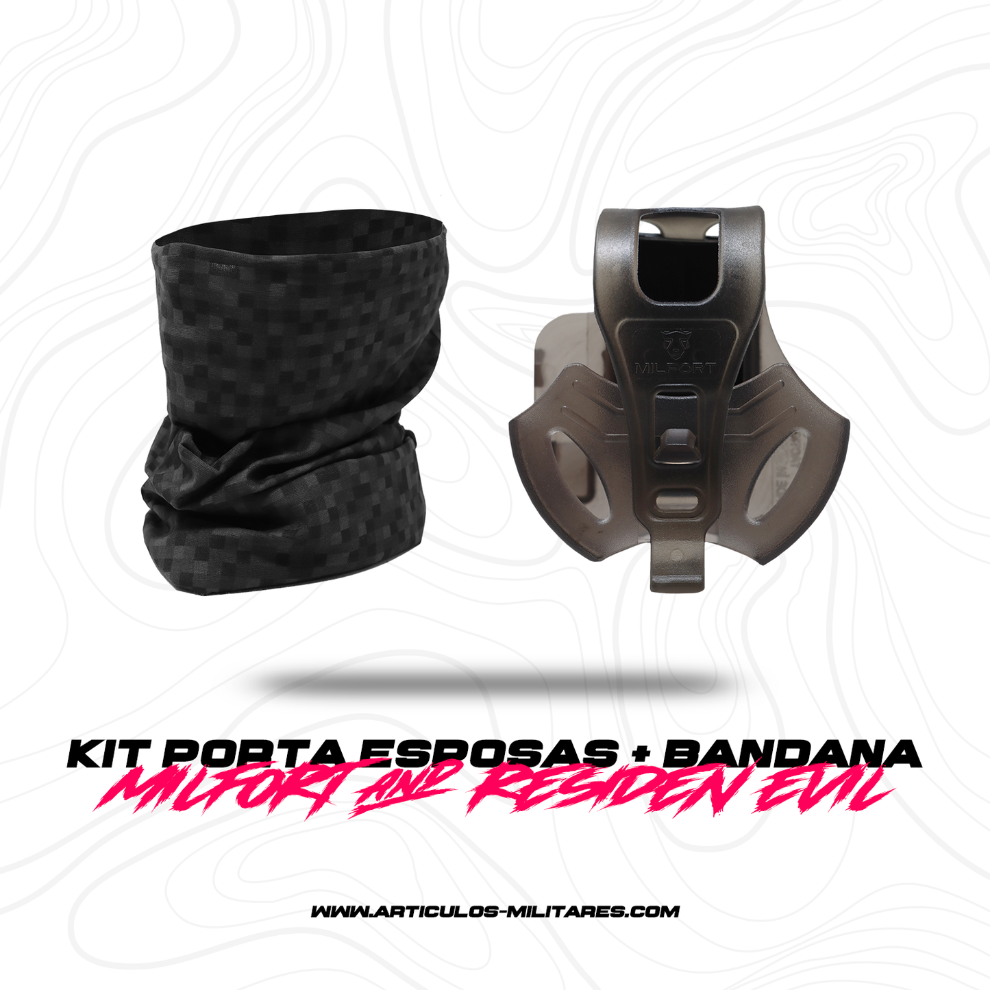 Funda Porta Esposas Humo Con Bandana KIT MILFORT