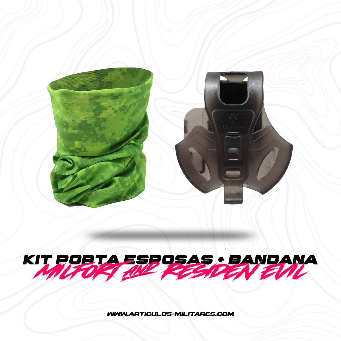 Funda Porta Esposas Humo Con Bandana KIT MILFORT