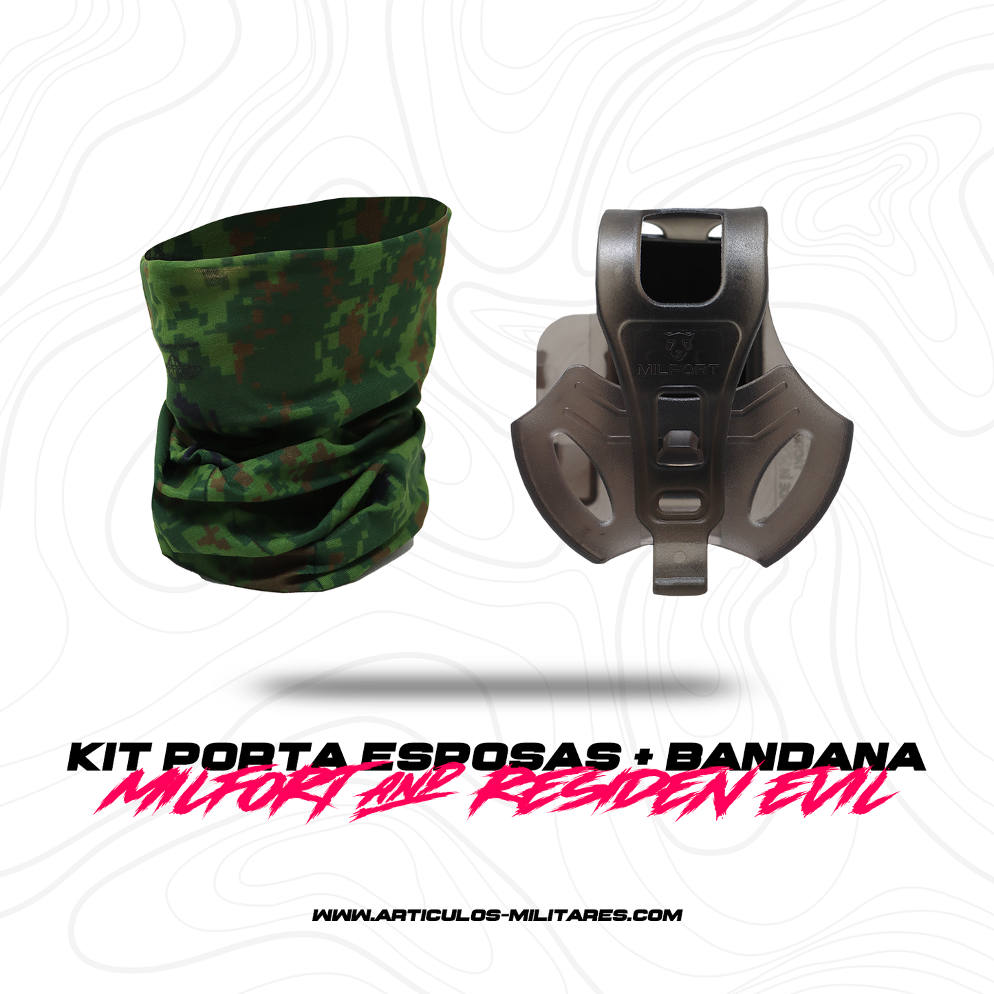 Funda Porta Esposas Humo Con Bandana KIT MILFORT