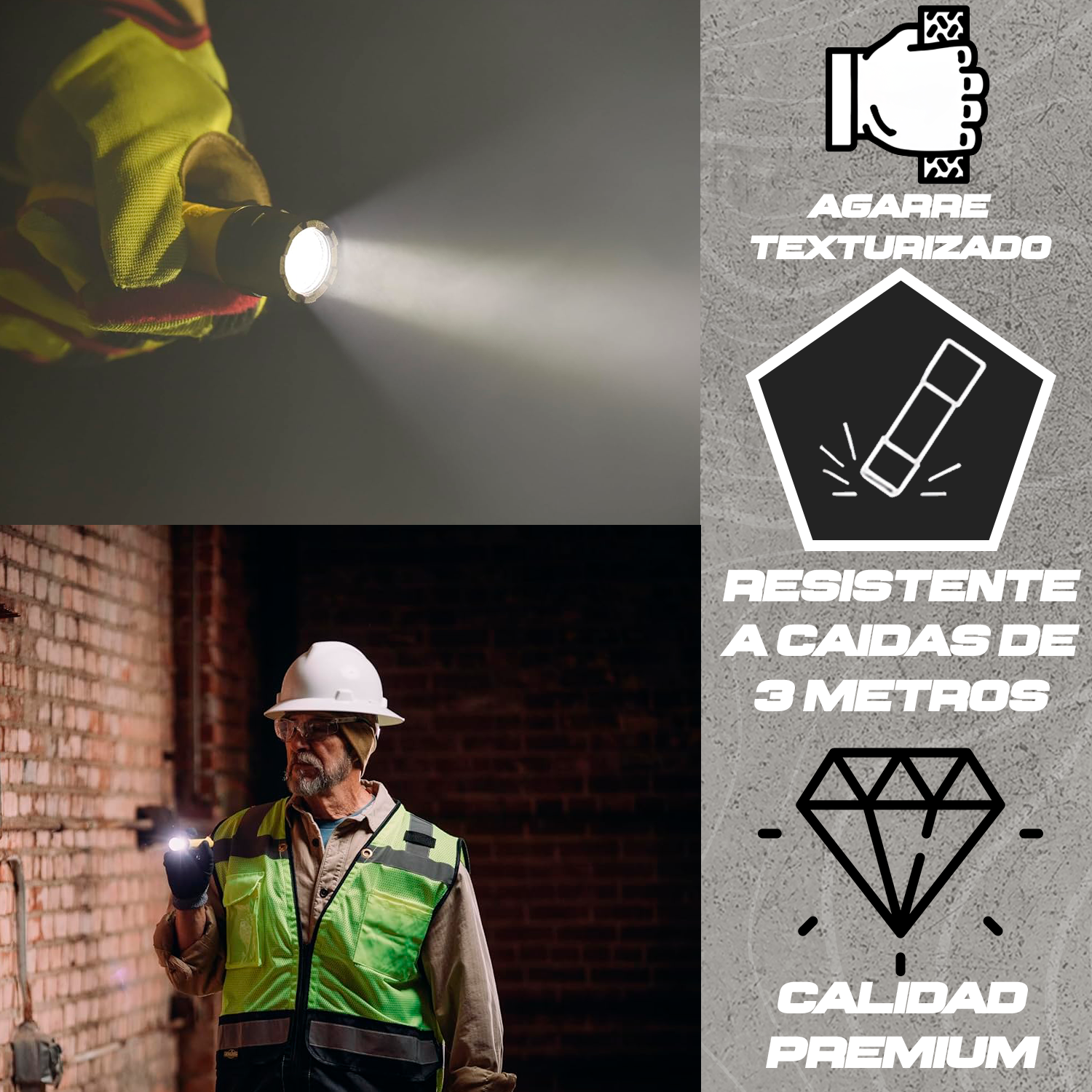 Linterna Streamlight PolyTac se observa encendida durante una jornada nocturna mostrando su iluminación uniforme y de alto desempeño. 🌙
