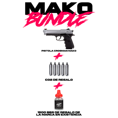Pistola MAKO BBS CO2 4.5mm Metal Crosman KIT Crosman