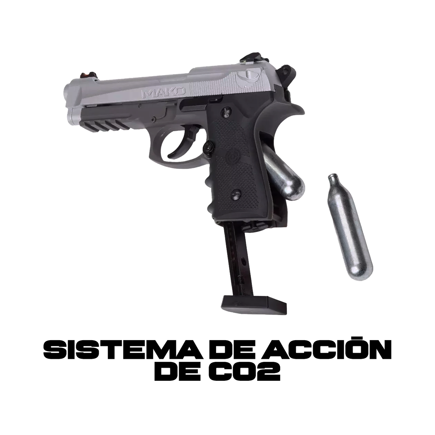 Pistola MAKO BBS CO2 4.5mm Metal Crosman KIT