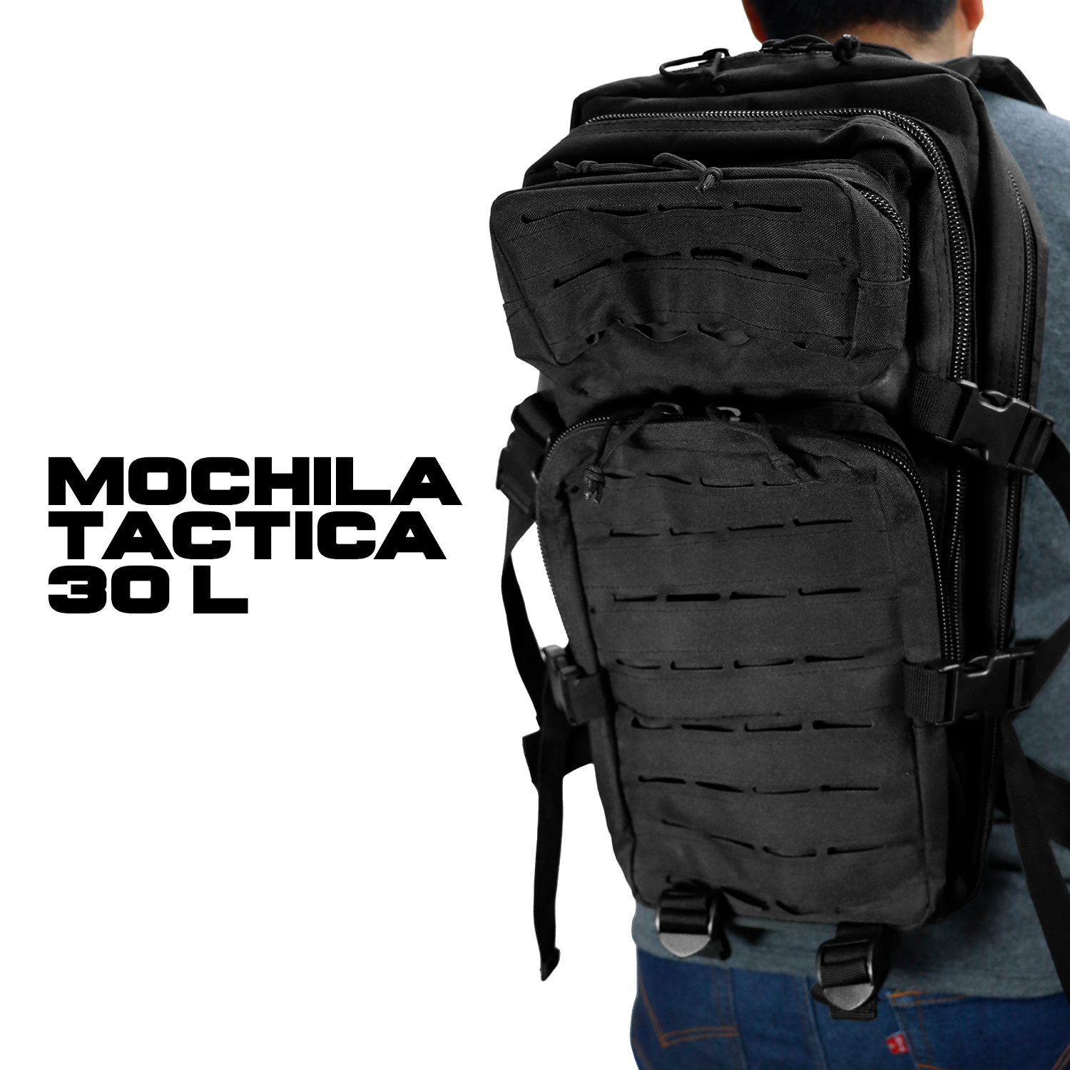 Mochila Táctica Repelente de 30 L Con Sistema MOLLE