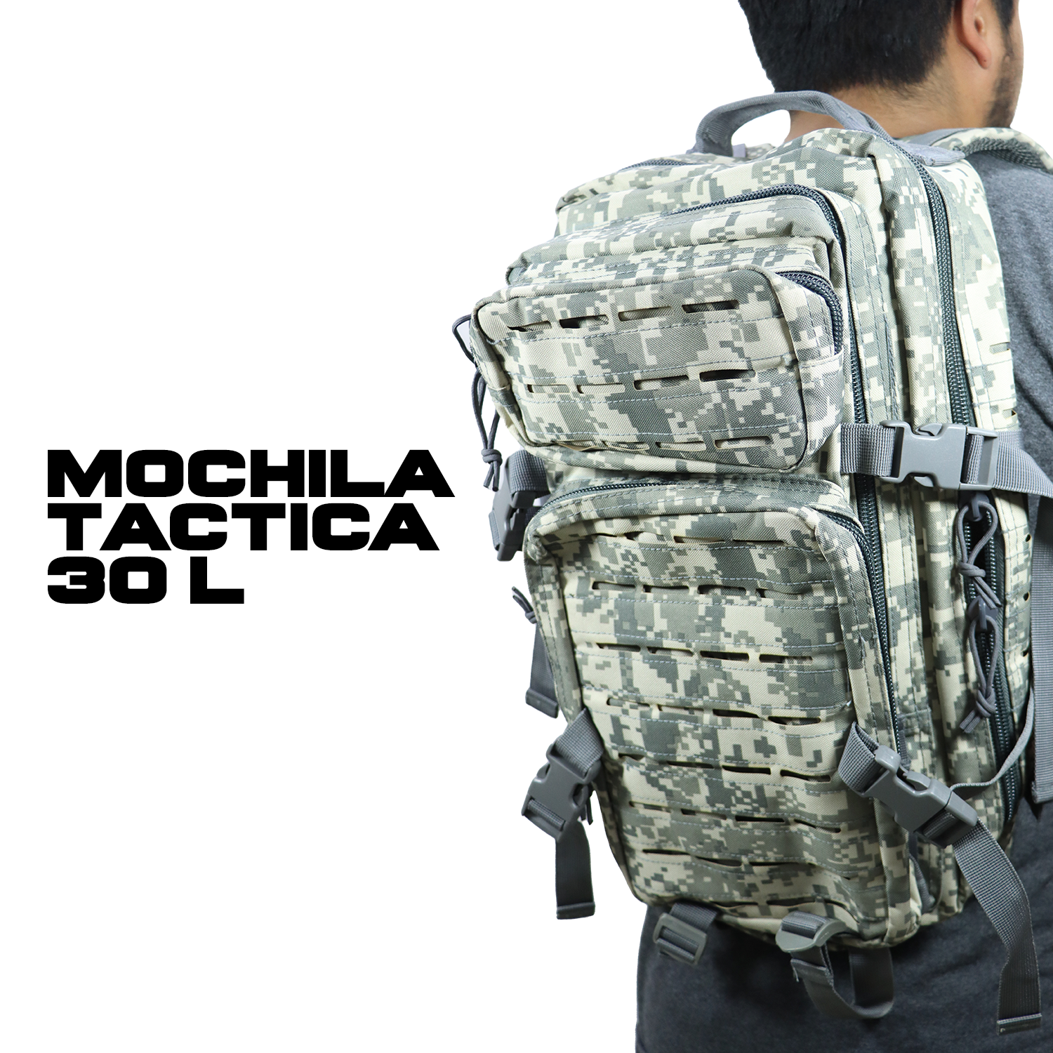 Mochila Táctica Repelente de 30 L Con Sistema MOLLE