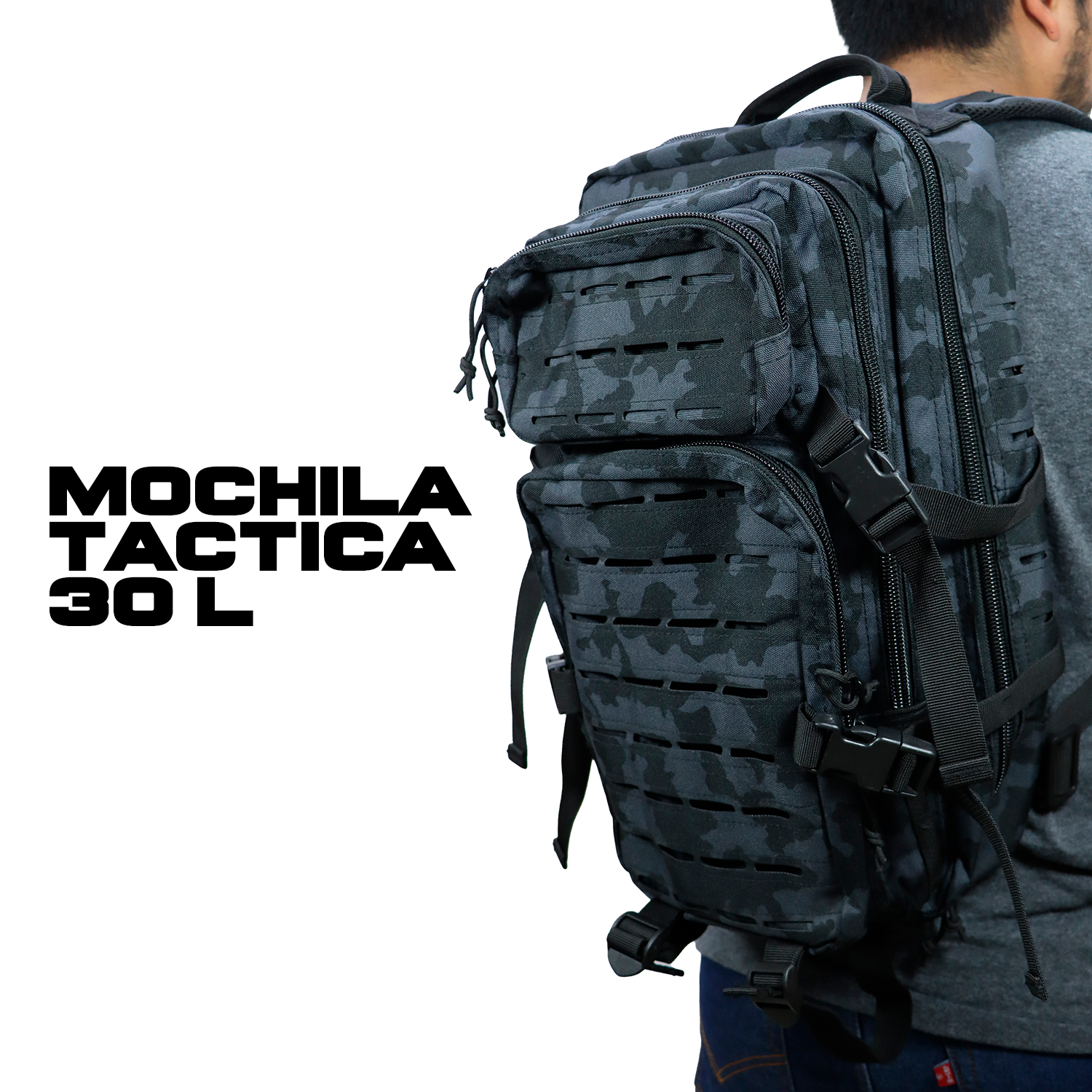 Mochila Táctica Repelente de 30 L Con Sistema MOLLE