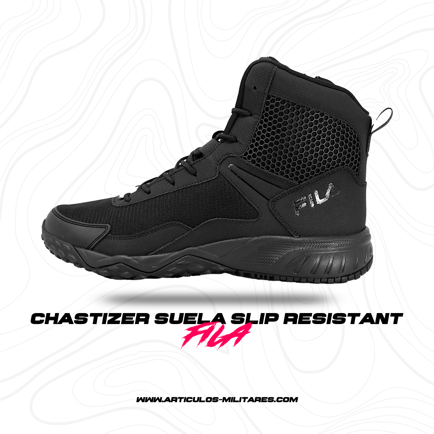 Botas Tácticas Chastizer Negra Suela Slip Resistant FILA