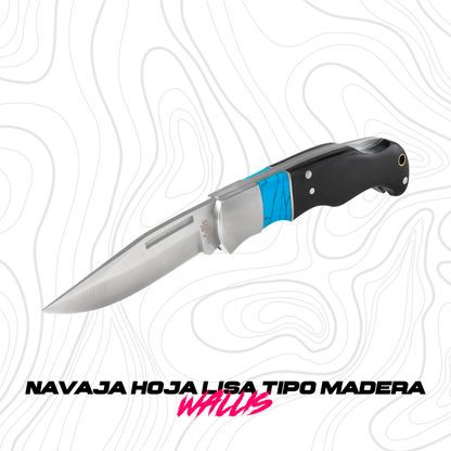Navaja De Bloqueo De Acero E Imitación Madera Negra Wallis