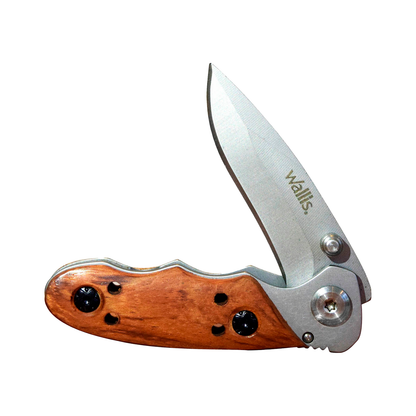 Navaja De Bloqueo Mango Tipo Madera Acero Inoxidable Wallis