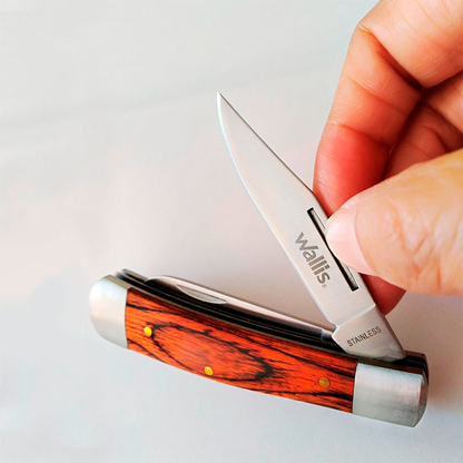 Navaja Doble Mango Tipo Madera Wallis