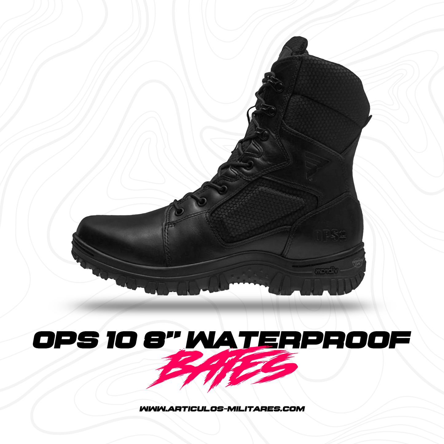 Botas Bates Ops10 8" Cierre Waterproof Antiderrapante