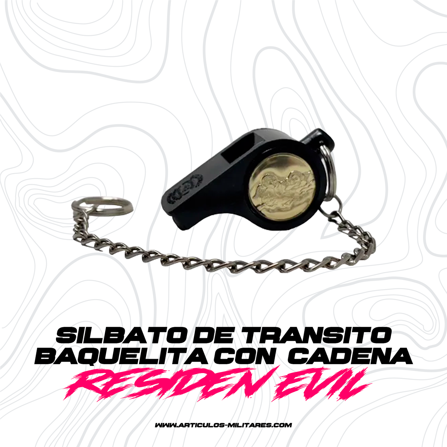 Silbato de Tránsito Baquelita con Cadena