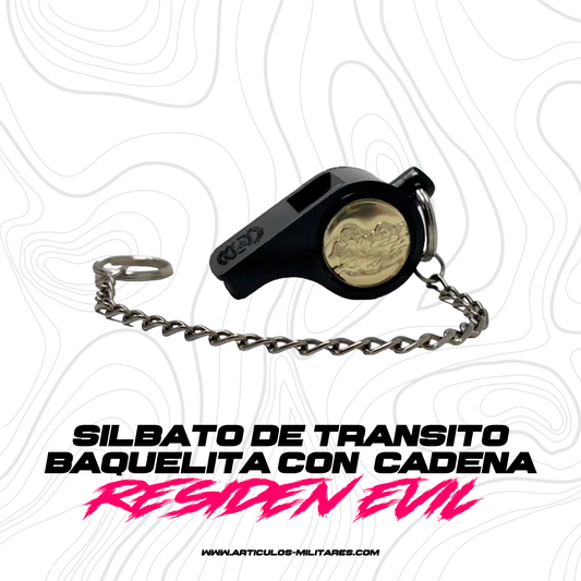 Silbato de Tránsito Baquelita con Cadena