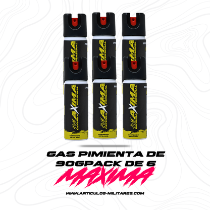 6 Gas Pimienta de 90 grs Alta Calidad