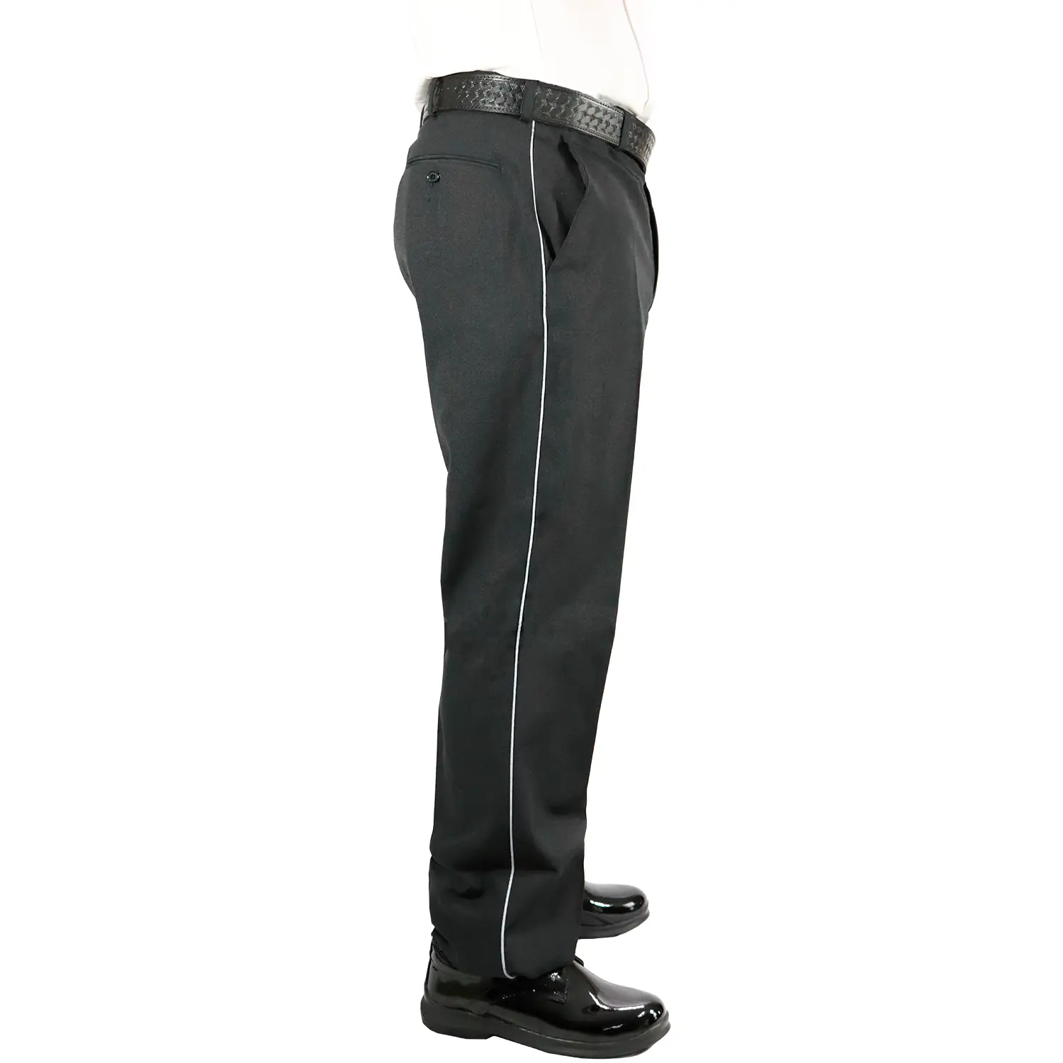 Pantalon Para Seguridad Privada Negro Franja Blanca