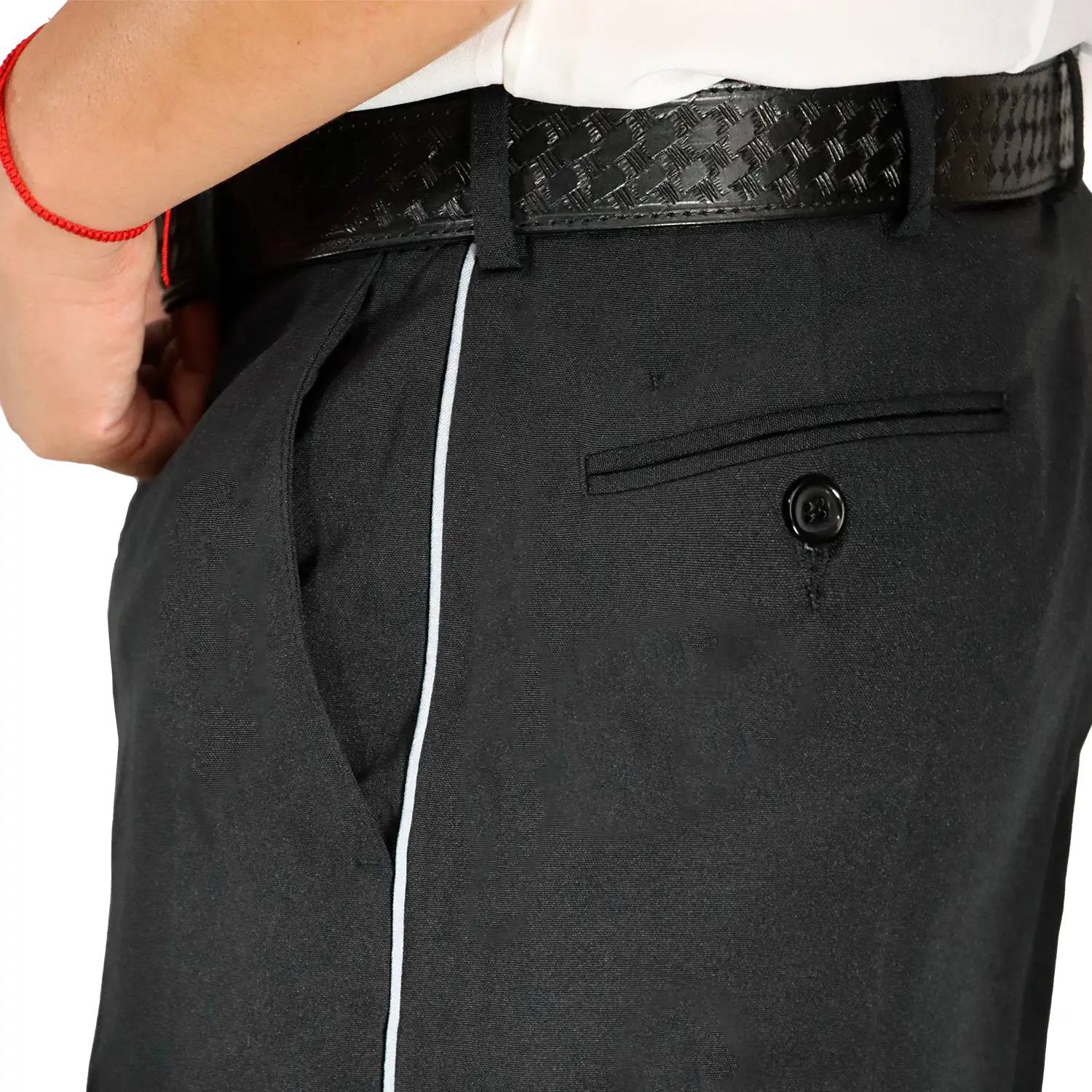 Pantalon Para Seguridad Privada Negro Franja Blanca