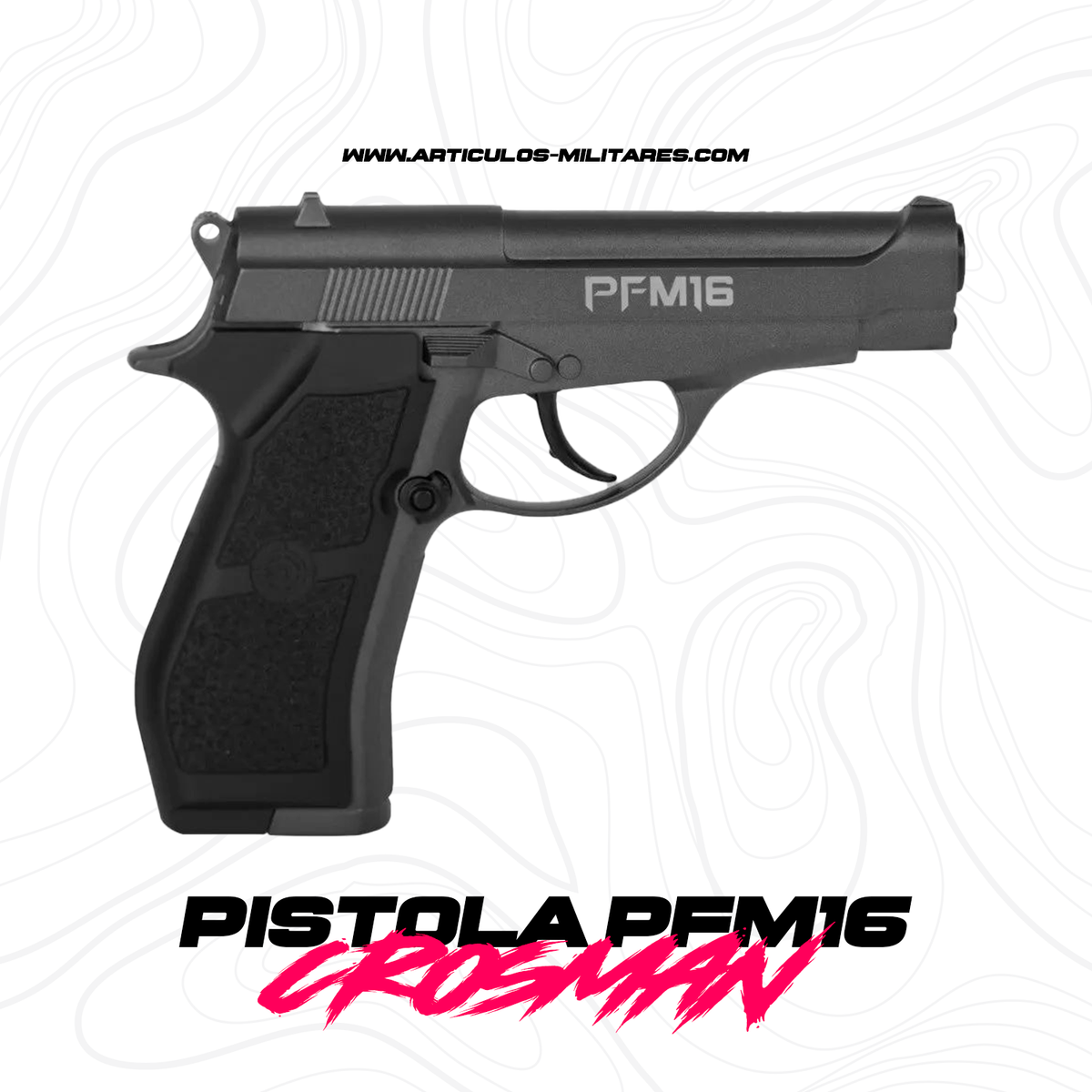 PISTOLA PFM16 CROSMAN CO2 FULLMETAL 400FPS – Residen Evil Militaría