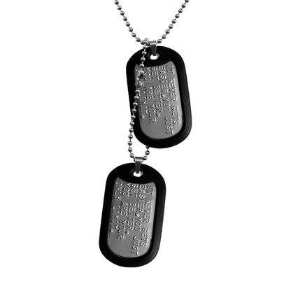 Par de Placas De Identificacion Personalizadas Militar Dog Tag Steel EEUU Army