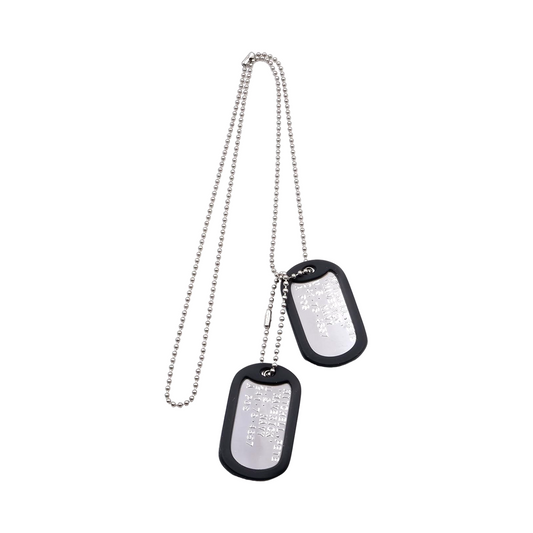 Par de Placas De Identificacion Personalizadas Militar Dog Tag Steel EEUU Army