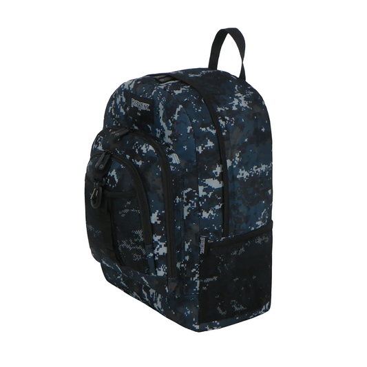 Mochila Escolar Pixel Camo East West Con Gancho Porta Llavero Y Botella