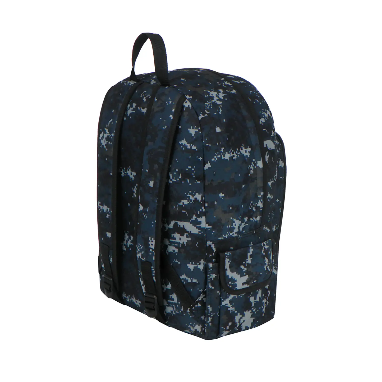 Mochila Escolar Pixel Camo East West Con Gancho Porta Llavero Y Botella
