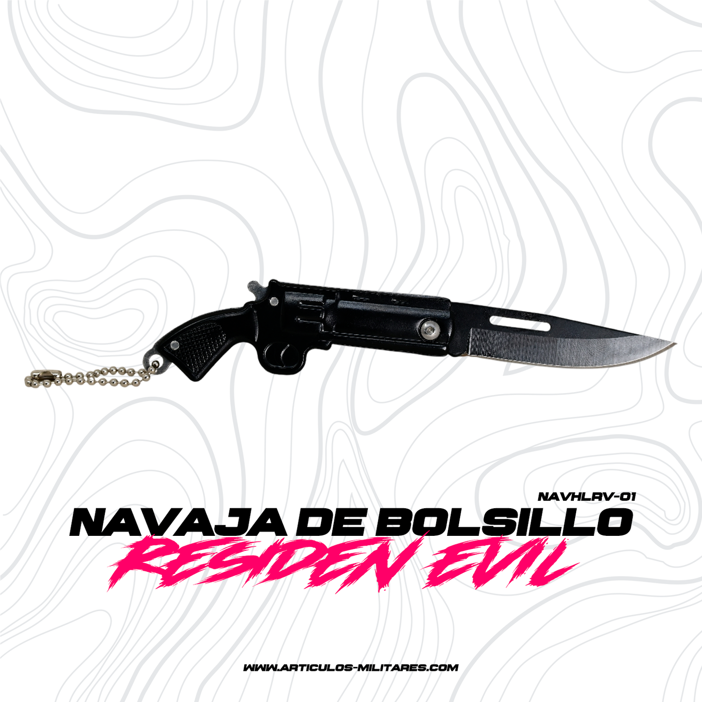 Navaja Llavero de Bolsillo en forma de Revolver