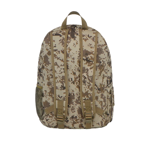 Mochila Escolar Pixel Camo East West Con Gancho Porta Llavero Y Botella