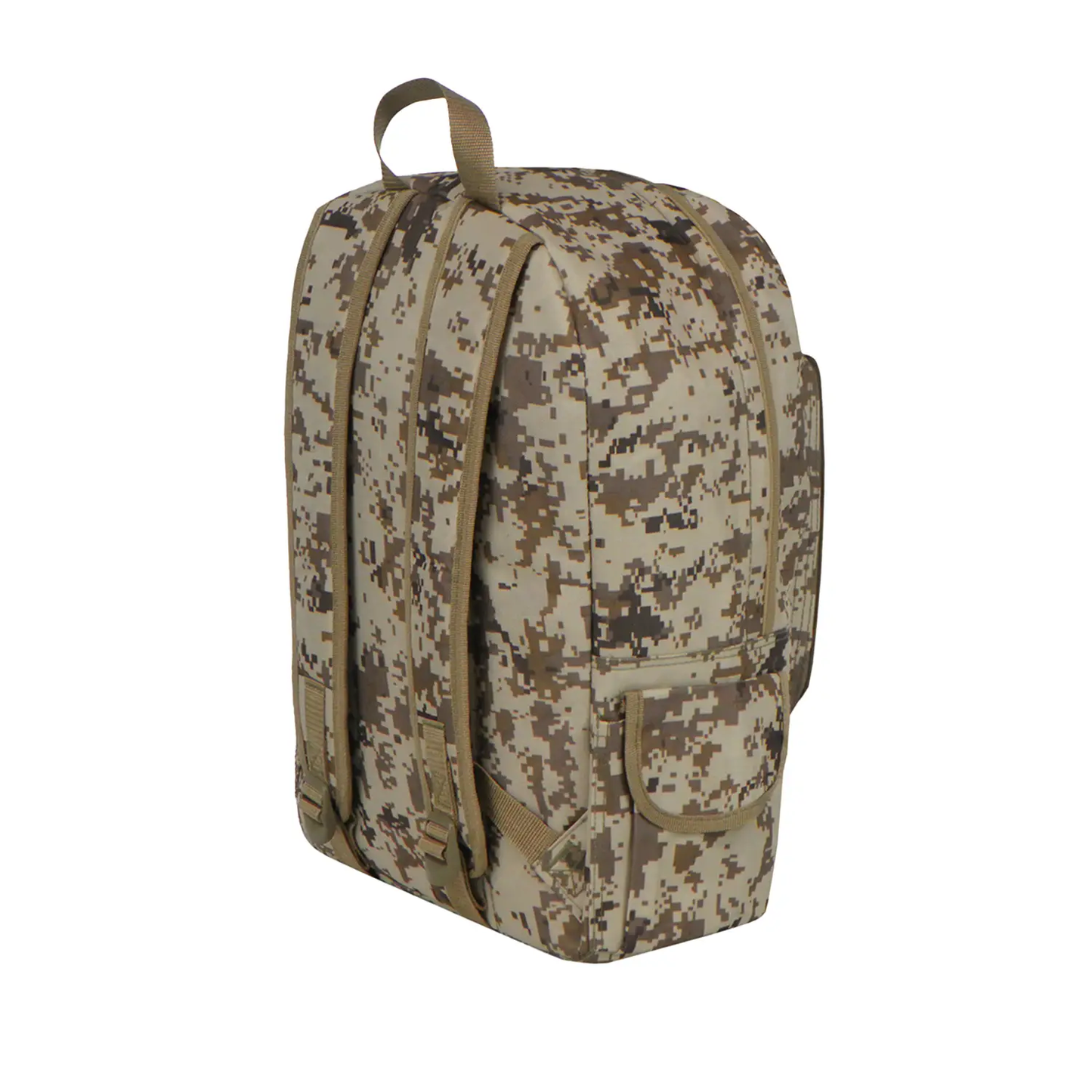 Mochila Escolar Pixel Camo East West Con Gancho Porta Llavero Y Botella