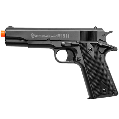 Se muestra pistola M45 ENFORCER de perfil, apreciando sus detalles y acabado en color negro.