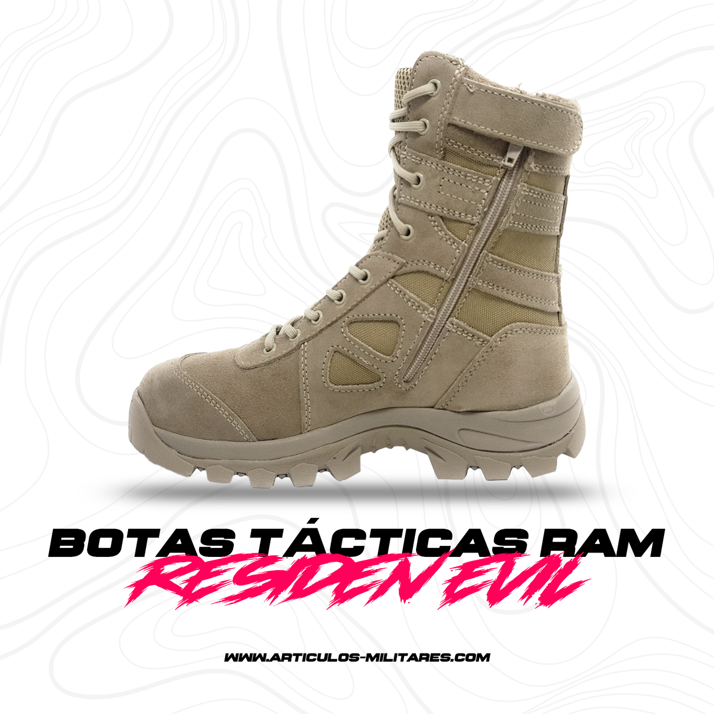 Botas Tácticas Militares Modelo Ram Caqui