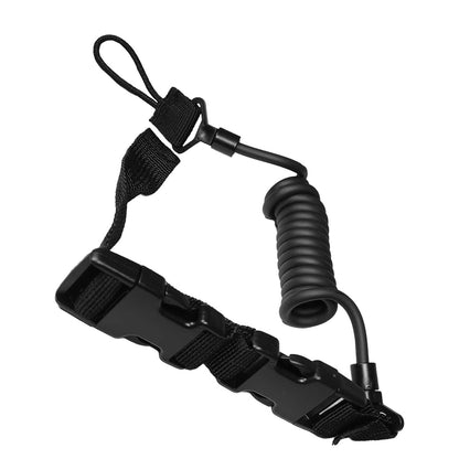 Se muestra RECUPERADOR DE PISTOLA OMITAC de perfil para observar el diseño de la correa elástica y sus broches.
