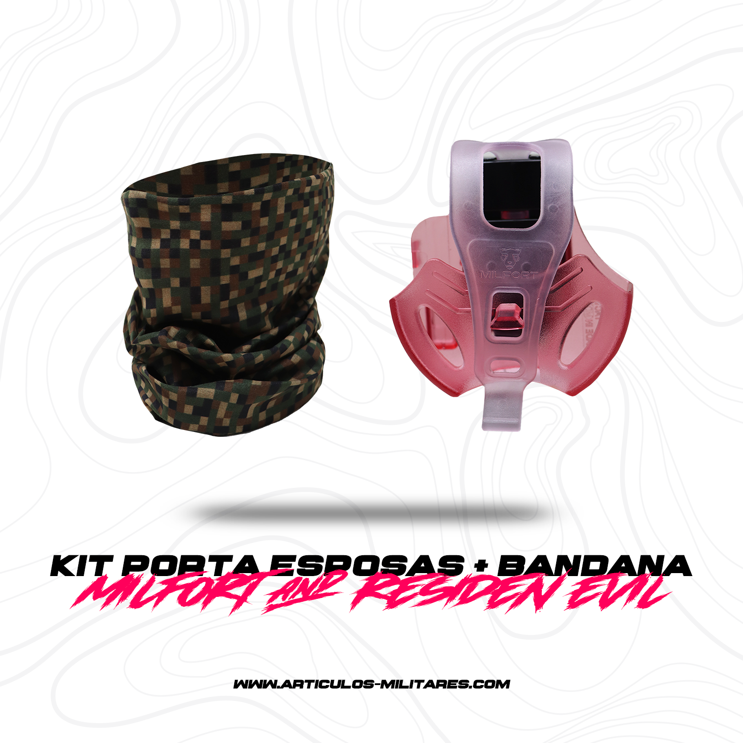 Funda Porta Esposas Rosa Con Bandana KIT MILFORT