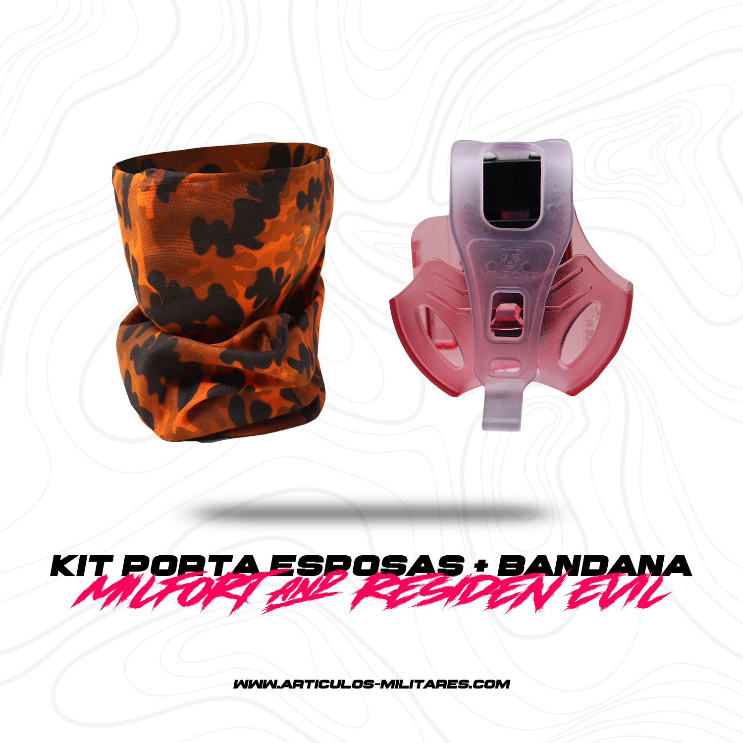 Funda Porta Esposas Rosa Con Bandana KIT MILFORT