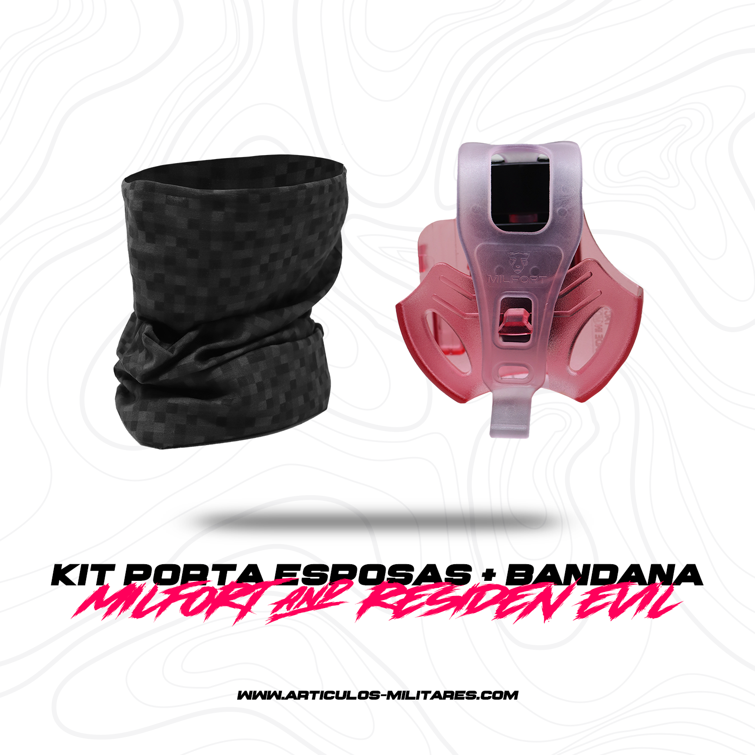 Funda Porta Esposas Rosa Con Bandana KIT MILFORT