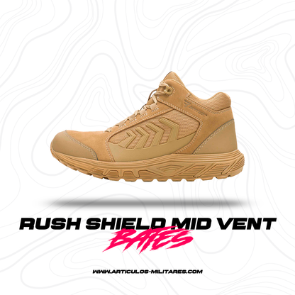 Botas Tácticas Rush Shield Mid Vent Coyote BATES