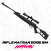 Se muestra el Rifle Hatsan Edge de forma lateral completa, apreciando todo el perfil del rifle, su culata, cañón y diseño general.