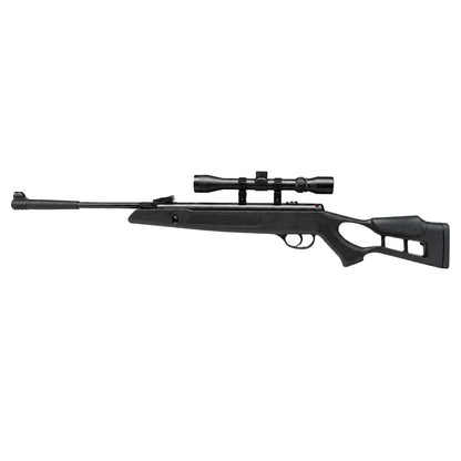 Se muestra el Rifle Hatsan Edge de forma lateral completa, apreciando todo el perfil del rifle, su culata, cañón y diseño general.
