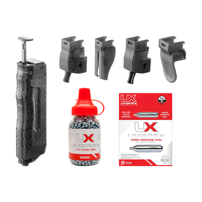 Cargador Rapido Universal + 1500 Bbs + 5 Co2 Kit UMAREX