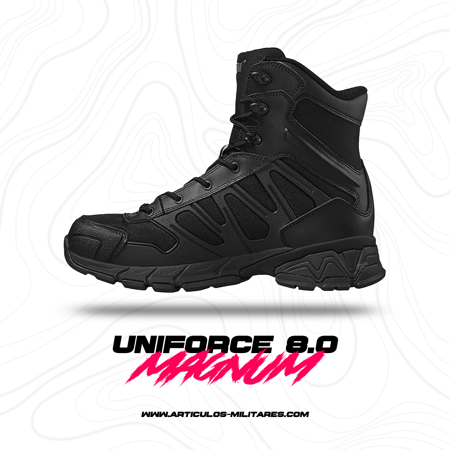 Botas Tácticas Magnum Uniforce 8.0 Negro Antiderrapantes